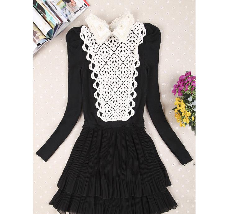 精品女裝 女士連衣裙上針織下雪紡料 時(shí)尚女裝特價(jià) 01圖片_高清圖_細(xì)節(jié)圖-溫州市鹿城區(qū)站前陳小春服裝批發(fā)部